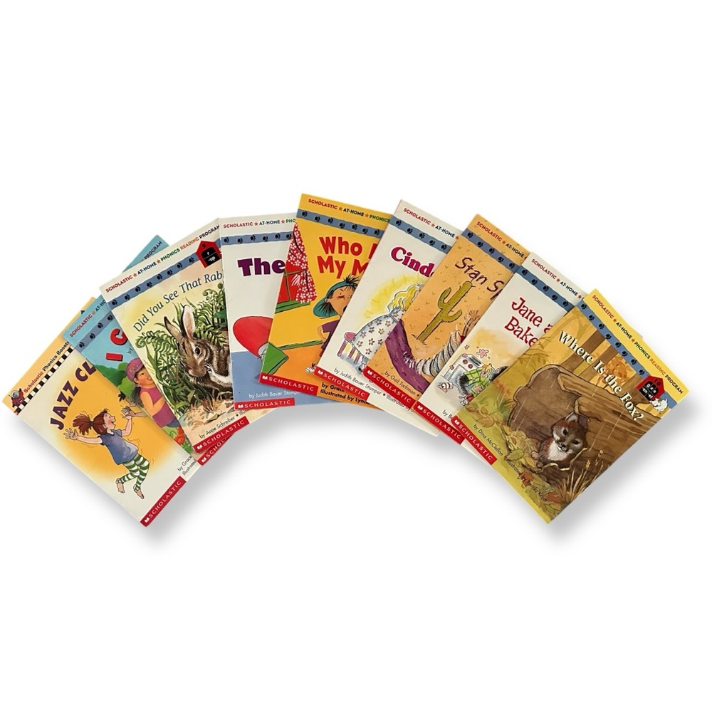 Scholastic Phonics Reading Program Books Lot of 9 At Home Phonics Set